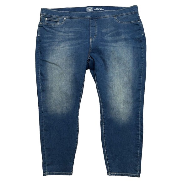 Levi Strauss Signature Gold Women's Pull-On Skinny Stretch Blue Jeans Size 28S - Picture 1 of 12